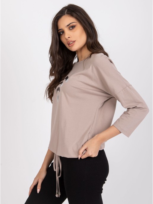 Bluzka-RV-BZ-7547.12P-ciemny bezowy Bluzka-RV-BZ-7547.12P-ciemny bezowy