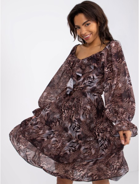 Sukienka-TW-SK-BI-1195-1.39-ciemny brązowy