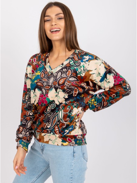 Bluzka-DHJ-BZ-6033-2.46P-brązowy