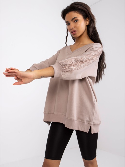 Bluzka-RV-BZ-7557.01-ciemny bezowy Bluzka-RV-BZ-7557.01-ciemny bezowy