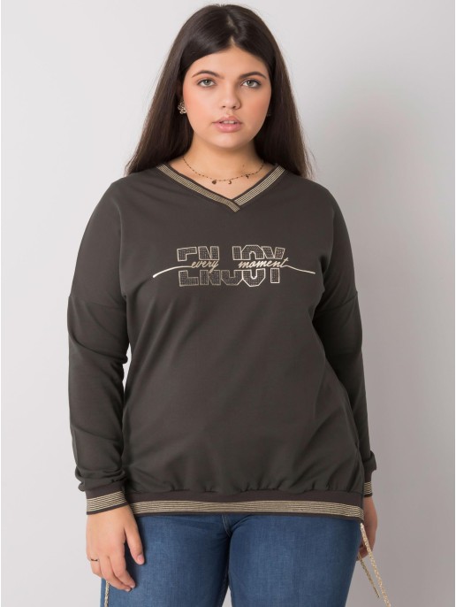 Bluzka-RV-BZ-7157.87P-ciemny khaki Bluzka-RV-BZ-7157.87P-ciemny khaki