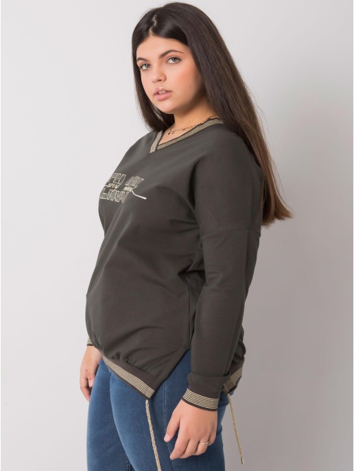 Bluzka-RV-BZ-7157.87P-ciemny khaki Bluzka-RV-BZ-7157.87P-ciemny khaki