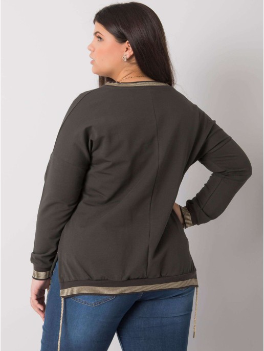 Bluzka-RV-BZ-7157.87P-ciemny khaki Bluzka-RV-BZ-7157.87P-ciemny khaki