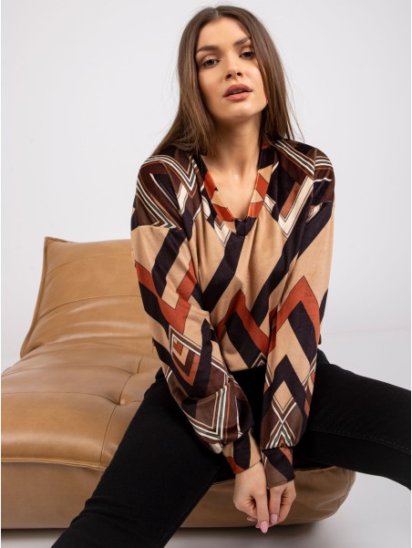 Bluzka-DHJ-BZ-6033-1.49P-czarno-beżowy