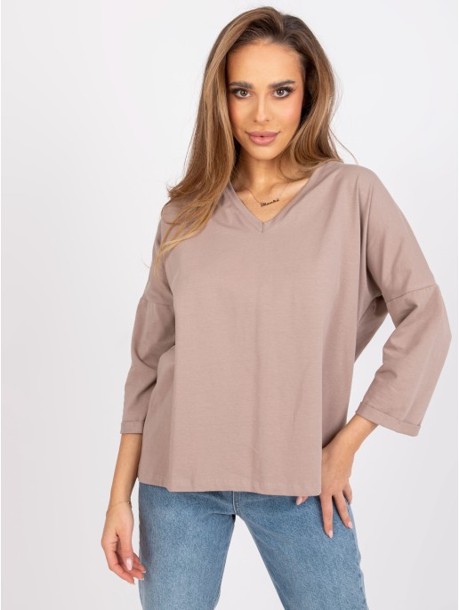 Bluzka-RV-BZ-7558.30-ciemny bezowy Bluzka-RV-BZ-7558.30-ciemny bezowy