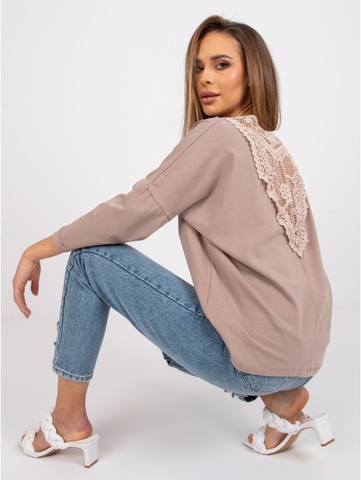 Bluzka-RV-BZ-7558.30-ciemny bezowy Bluzka-RV-BZ-7558.30-ciemny bezowy