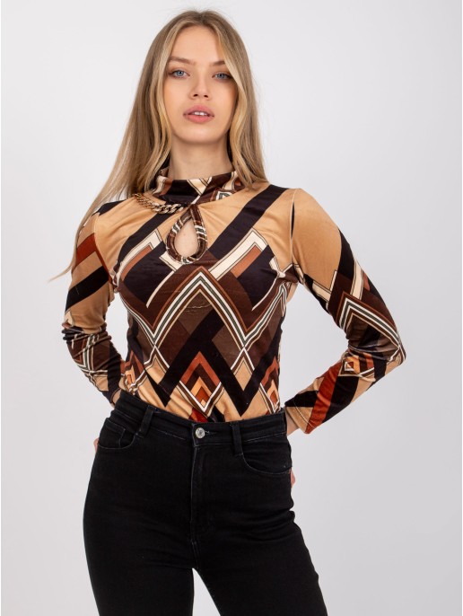 Bluzka-DHJ-BZ-6291-2.32P-czarno-beżowy