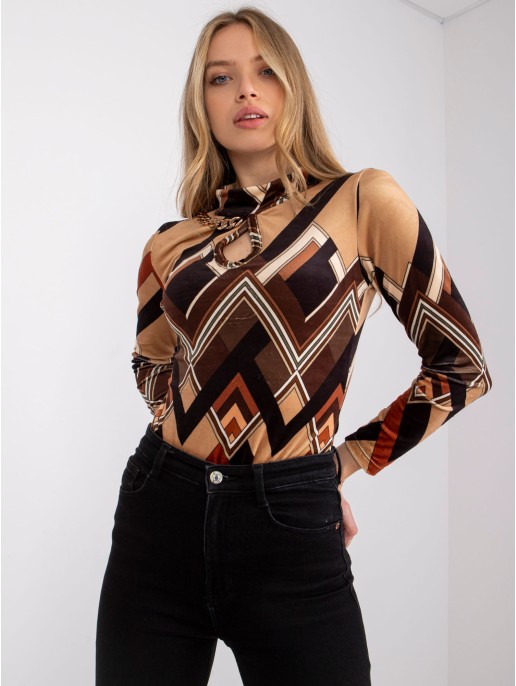 Bluzka-DHJ-BZ-6291-2.32P-czarno-beżowy