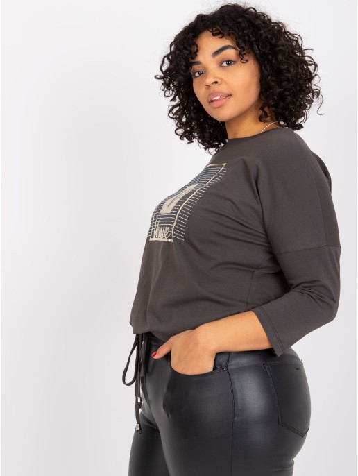 Bluzka-RV-BZ-7406.22-ciemny khaki Bluzka-RV-BZ-7406.22-ciemny khaki