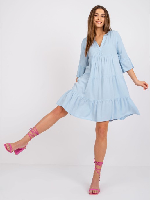Suknelė-D73761M30214A2-šviesiai mėlyna Suknelė-D73761M30214A2-šviesiai mėlyna