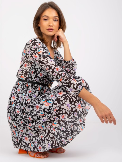 Sukienka-DHJ-SK-10536A-1.80-czarno-biały Sukienka-DHJ-SK-10536A-1.80-czarno-biały