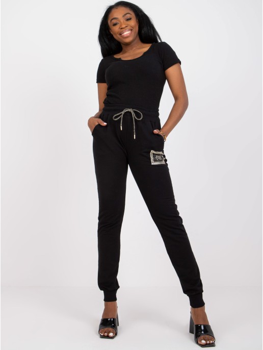 Spodnie dresowe-RV-DR-7284.43-czarny Spodnie dresowe-RV-DR-7284.43-czarny