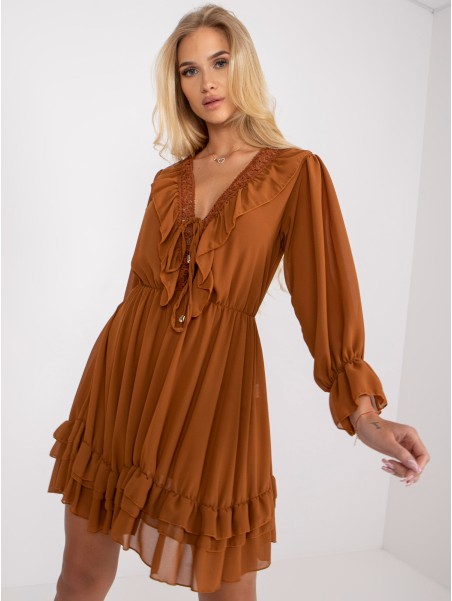 Sukienka-TW-SK-BI-0761.92-jasny brązowy