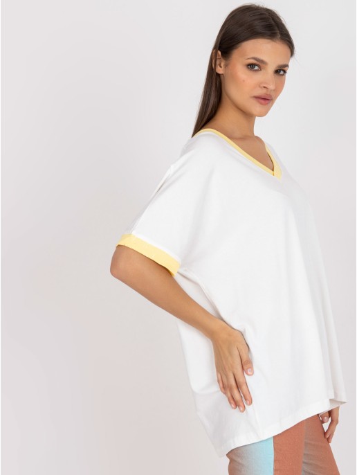 Bluzka-FA-BZ-7766.81P-biało-żółty Bluzka-FA-BZ-7766.81P-biało-żółty