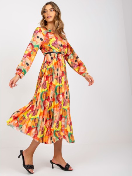 Sukienka-DHJ-SK-15163.84-pomarańczowy