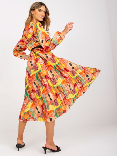 Sukienka-DHJ-SK-15163.84-pomarańczowy