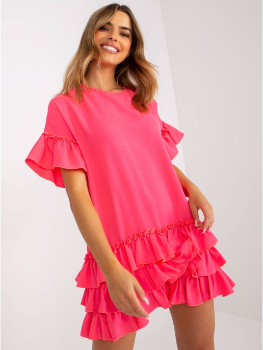 Suknelė-CHA-SK-1422.19-fluo rožinė Suknelė-CHA-SK-1422.19-fluo rožinė
