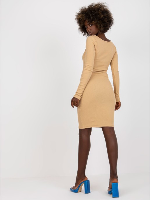 Suknelė-FN-SK-4607.16X-camelowy Suknelė-FN-SK-4607.16X-camelowy