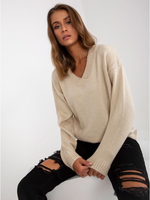 Megztinis-LC-SW-0332.17-smėlio spalvos