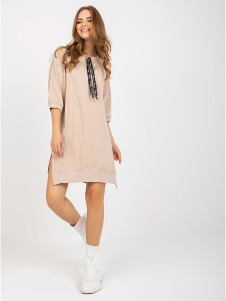 Sukienka-RV-SK-6273.47P-jasny beżowy