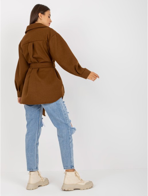 Płaszcz-EM-PL-2939.85-brązowy Płaszcz-EM-PL-2939.85-brązowy