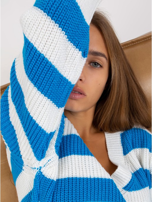 Sweter-LC-SW-8030.29P-biało-niebieski Sweter-LC-SW-8030.29P-biało-niebieski