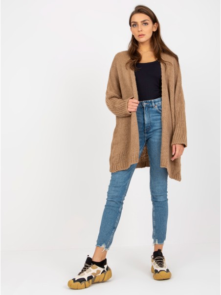 Kardiganas-TW-SW-BI-M2201.87-tamsiai smėlio spalvos