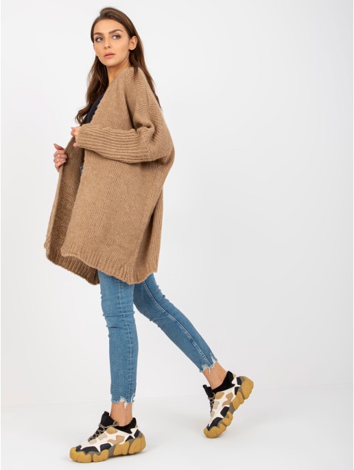 Kardiganas-TW-SW-BI-M2201.87-tamsiai smėlio spalvos