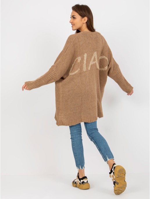 Kardiganas-TW-SW-BI-M2201.87-tamsiai smėlio spalvos