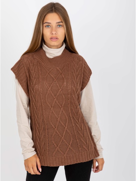 Kamizelka-D90027W90785B2-brązowy