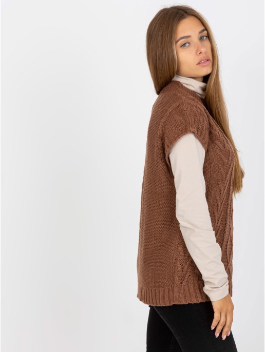 Kamizelka-D90027W90785B2-brązowy Kamizelka-D90027W90785B2-brązowy