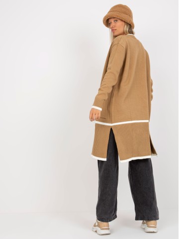 Sweter-LC-SW-0340.42P-ciemny bezowy 2