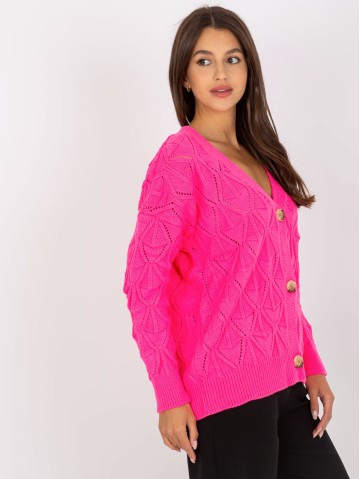 Sweter-LC-SW-8035.06X-fluo różowy 2