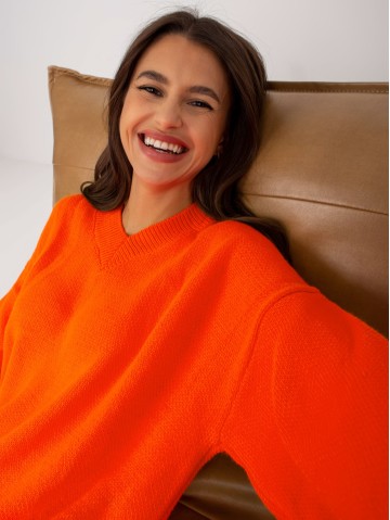 Sweter-LC-SW-0341.38P-pomarańczowy 2