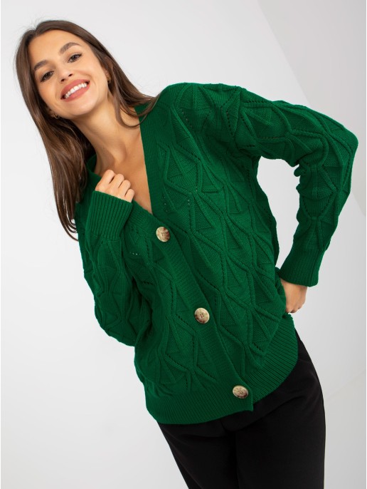 Sweter-LC-SW-8035.06X-ciemny zielony