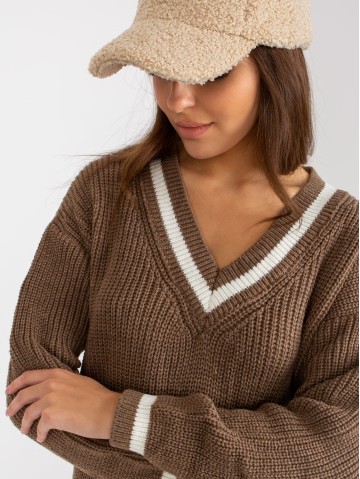 Sweter-LC-SW-8023.55P-brązowy 2