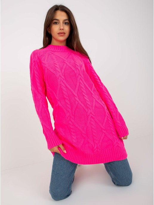 Sweter-LC-SW-8012.88P-fluo różowy