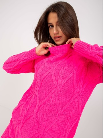 Sweter-LC-SW-8012.88P-fluo różowy 2