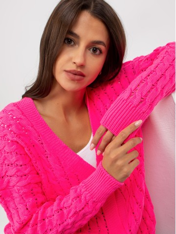 Sweter-LC-SW-8036.74P-fluo różowy 2
