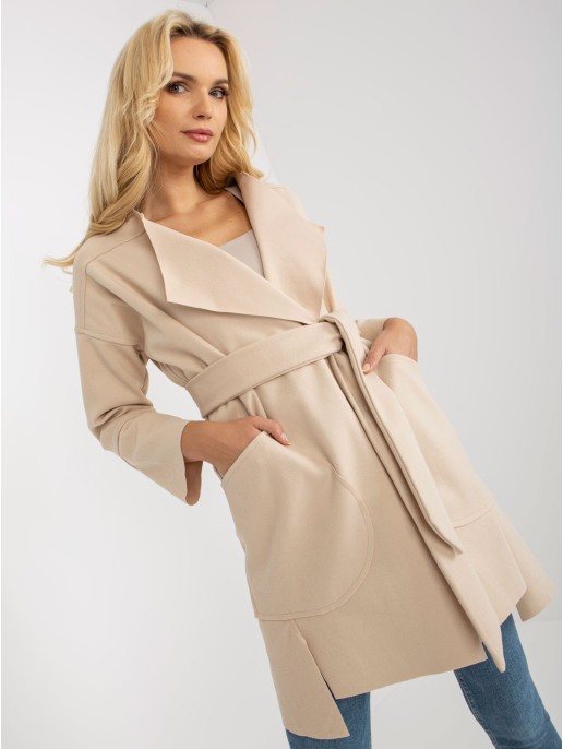 Płaszcz-TW-PL-BE-M125.21-jasny beżowy Płaszcz-TW-PL-BE-M125.21-jasny beżowy