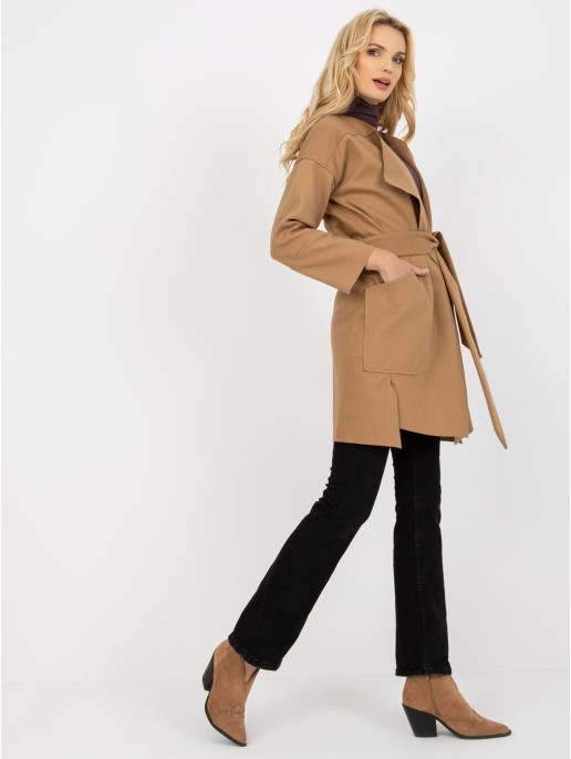 Płaszcz-TW-PL-BE-M125.21-camelowy Płaszcz-TW-PL-BE-M125.21-camelowy