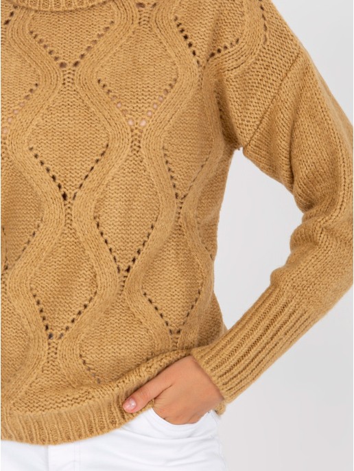 Sweter-LC-SW-3019.05P-camelowy