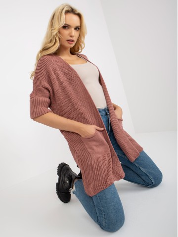 Kardigan-LO-SW-LK-3002.98P-ciemny różowy