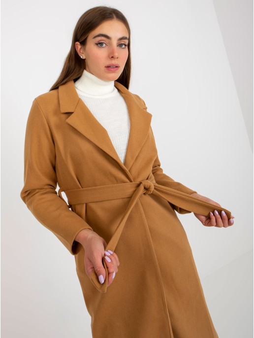 Płaszcz-TW-PL-BI-5312.32-camelowy Płaszcz-TW-PL-BI-5312.32-camelowy