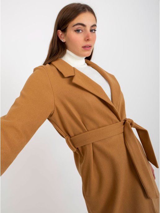 Płaszcz-TW-PL-BI-5312.32-camelowy Płaszcz-TW-PL-BI-5312.32-camelowy