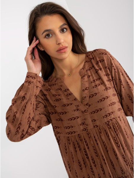 Sukienka-D73771M30361A4-brązowy