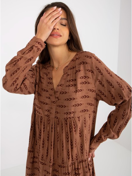 Sukienka-D73771M30361A4-brązowy