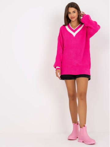 Sweter-LC-SW-0335.06X-fluo różowy 2