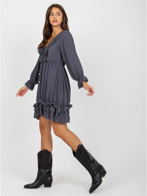 Sukienka-TW-SK-BI-0761-1.73P-grafitowy Sukienka-TW-SK-BI-0761-1.73P-grafitowy