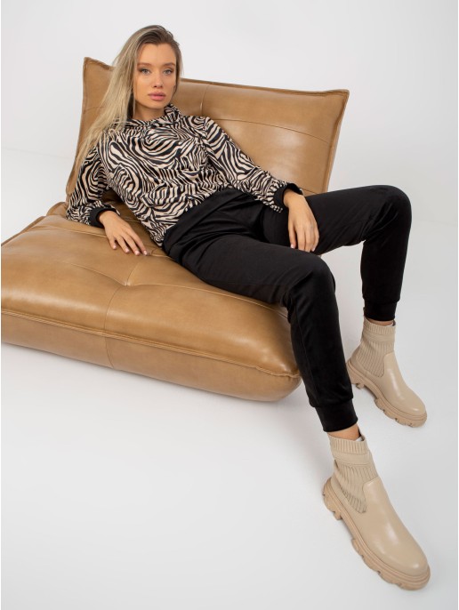 Laisvalaikio kostiumas-WN-KMPL-2410.01P-juodas-smėlio spalvos